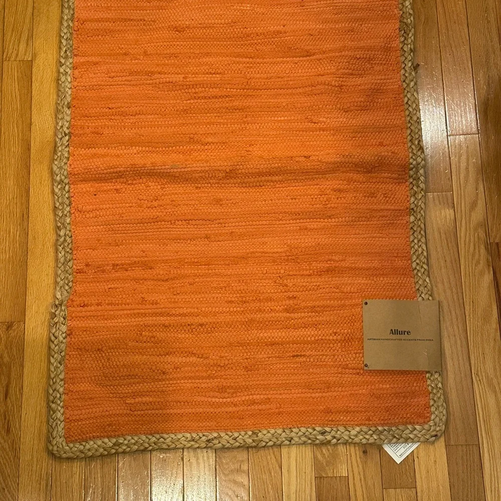 Allure Orange and Tan Door Mat with Rustic Accents